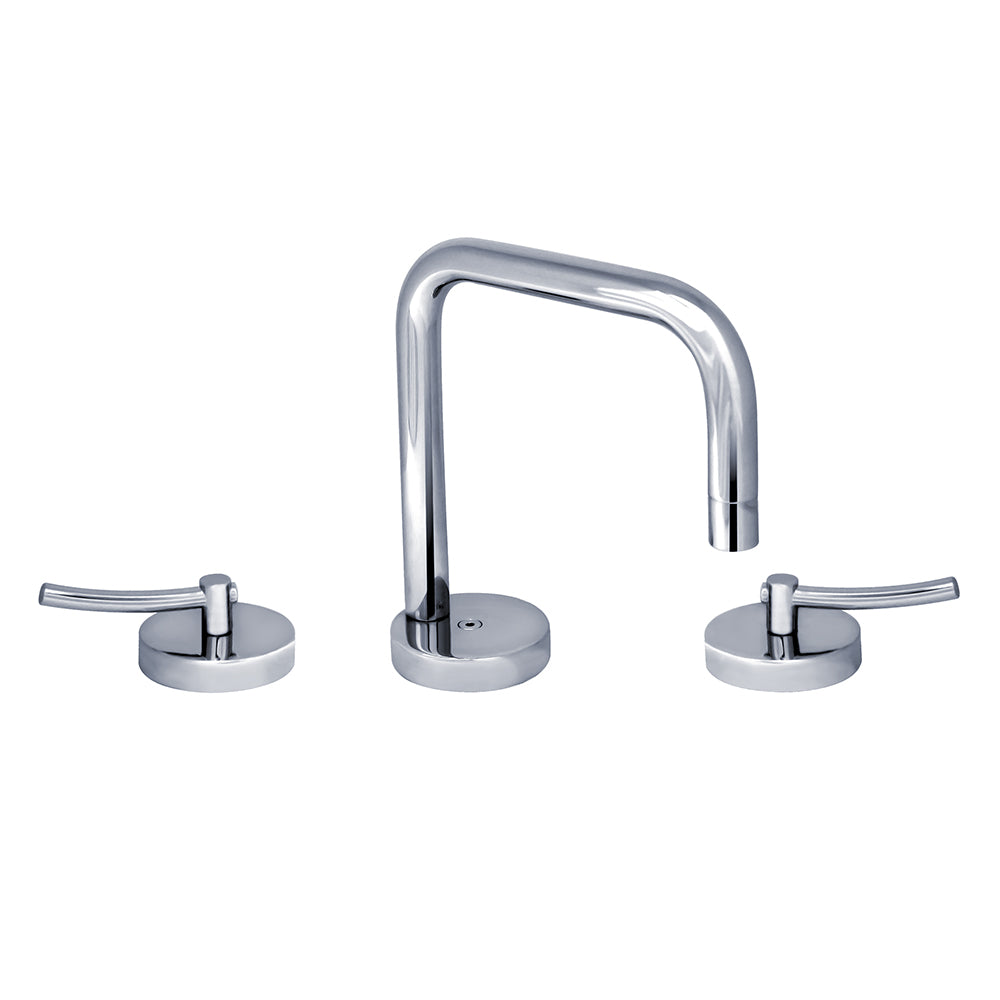 Metrohaus Lavatory Widespread Faucet with Swivel Spout and Pop-up Waste with Cross Handles
