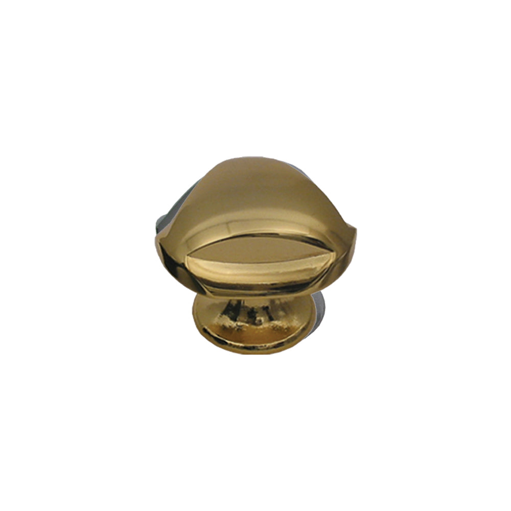 Triangular-shaped knob made of solid brass.