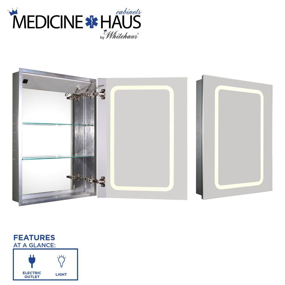 Medicinehaus Recessed Single Mirrored Door Medicine Cabinet With Outle Whitehaus Collection