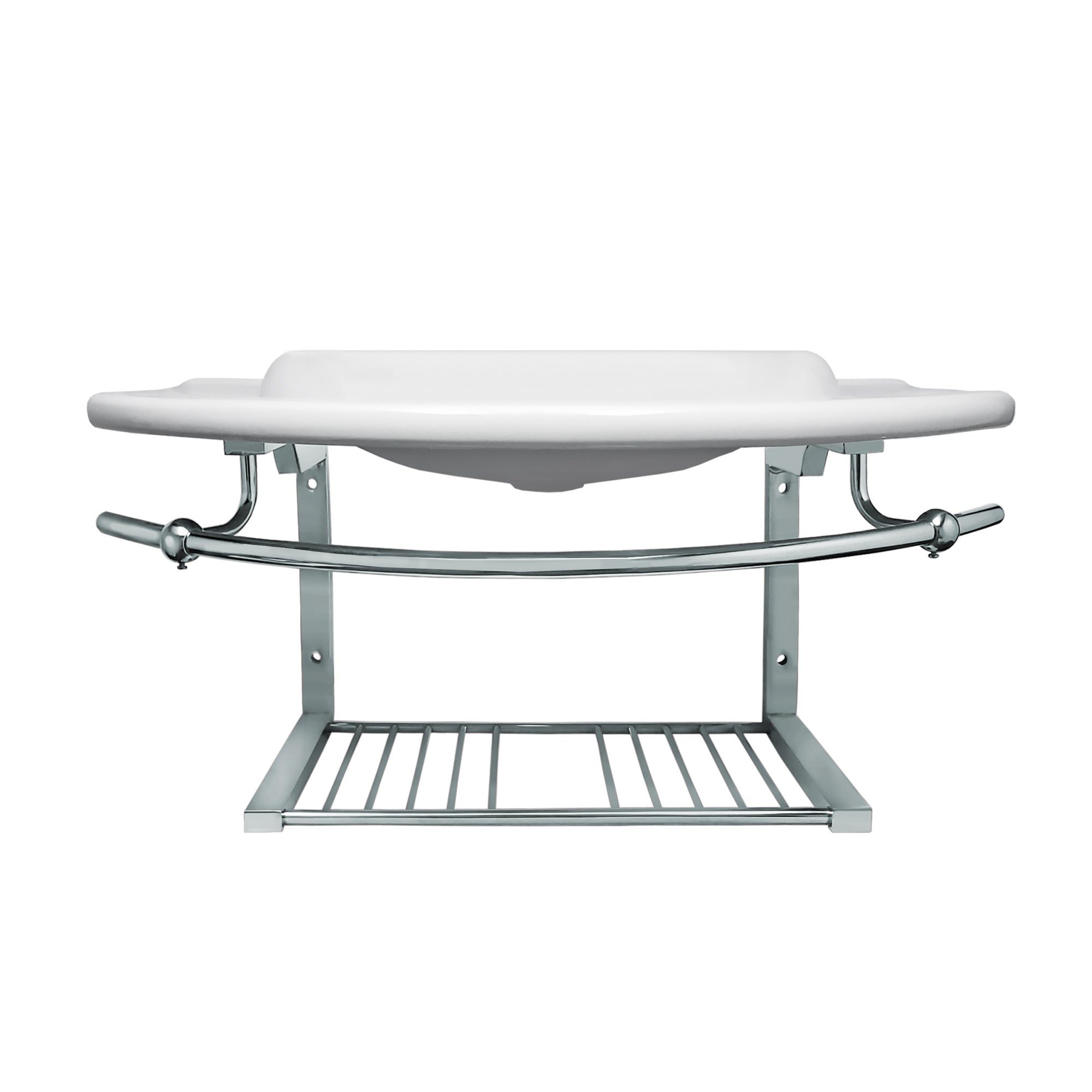 Isabella Collection 35" Large Wall Mount Basin with Integrated Round Bowl, Single Faucet Hole and Center Drain