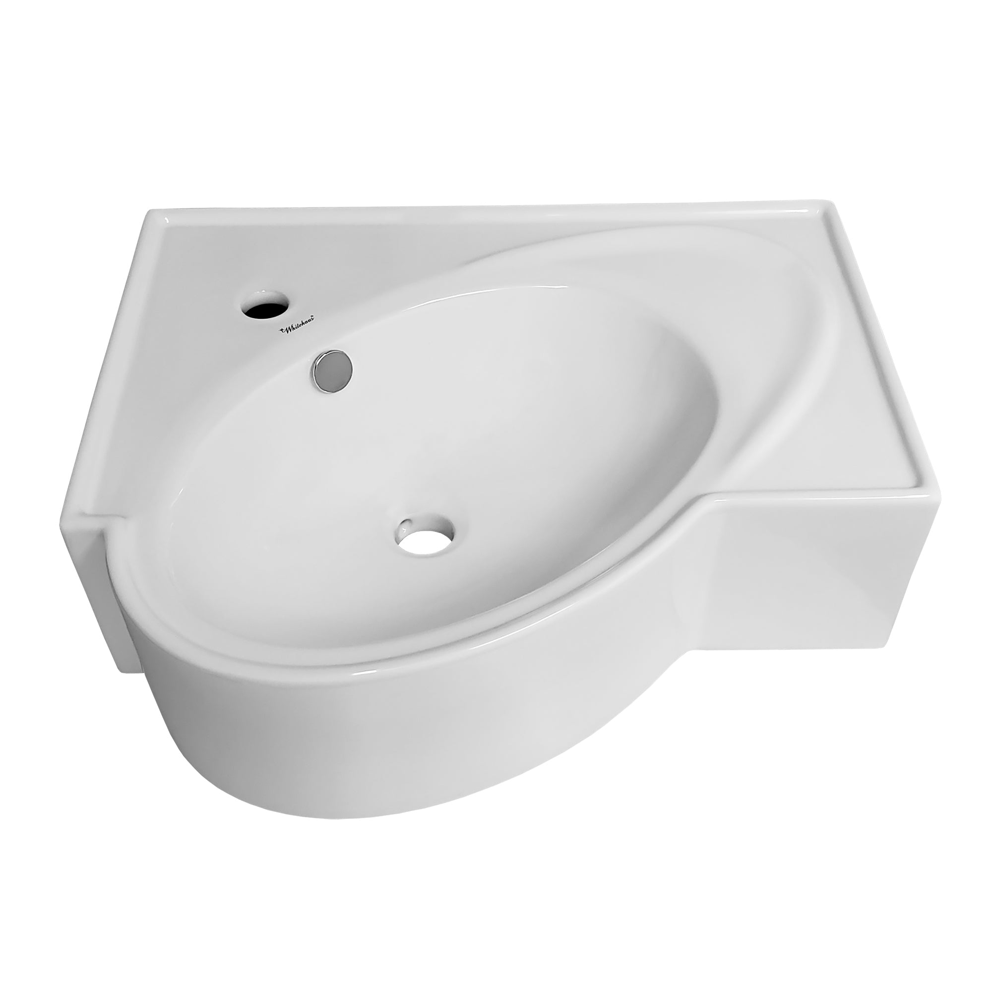 Isabella Collection 23" Rectangular Wall Mount Bathroom Basin with an Integrated Oval Bowl, Overflow, Single Faucet Hole and Rear Center Drain