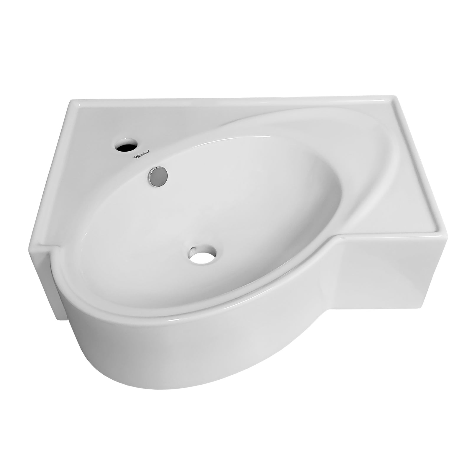 Isabella Collection 23" Rectangular Wall Mount Bathroom Basin with an Integrated Oval Bowl, Overflow, Single Faucet Hole and Rear Center Drain