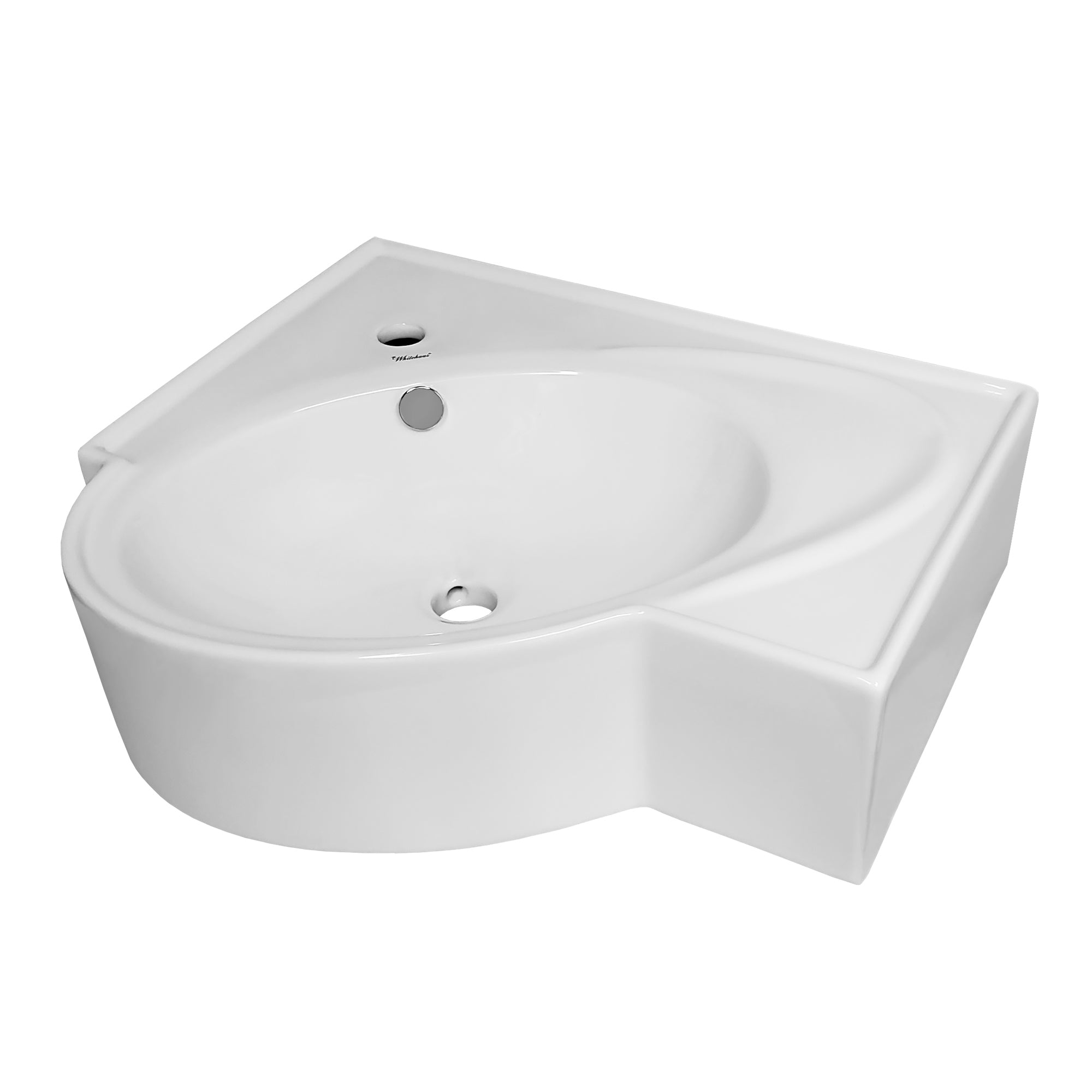 Isabella Collection 23" Rectangular Wall Mount Bathroom Basin with an Integrated Oval Bowl, Overflow, Single Faucet Hole and Rear Center Drain