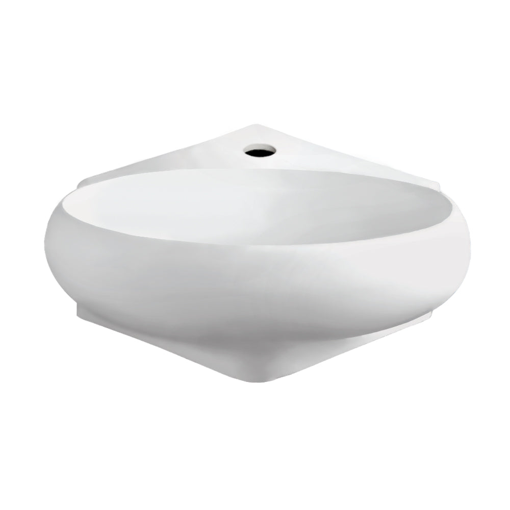 Whitehaus WHKN1137 Isabella Oval Wall Mount Basin with Center Drain