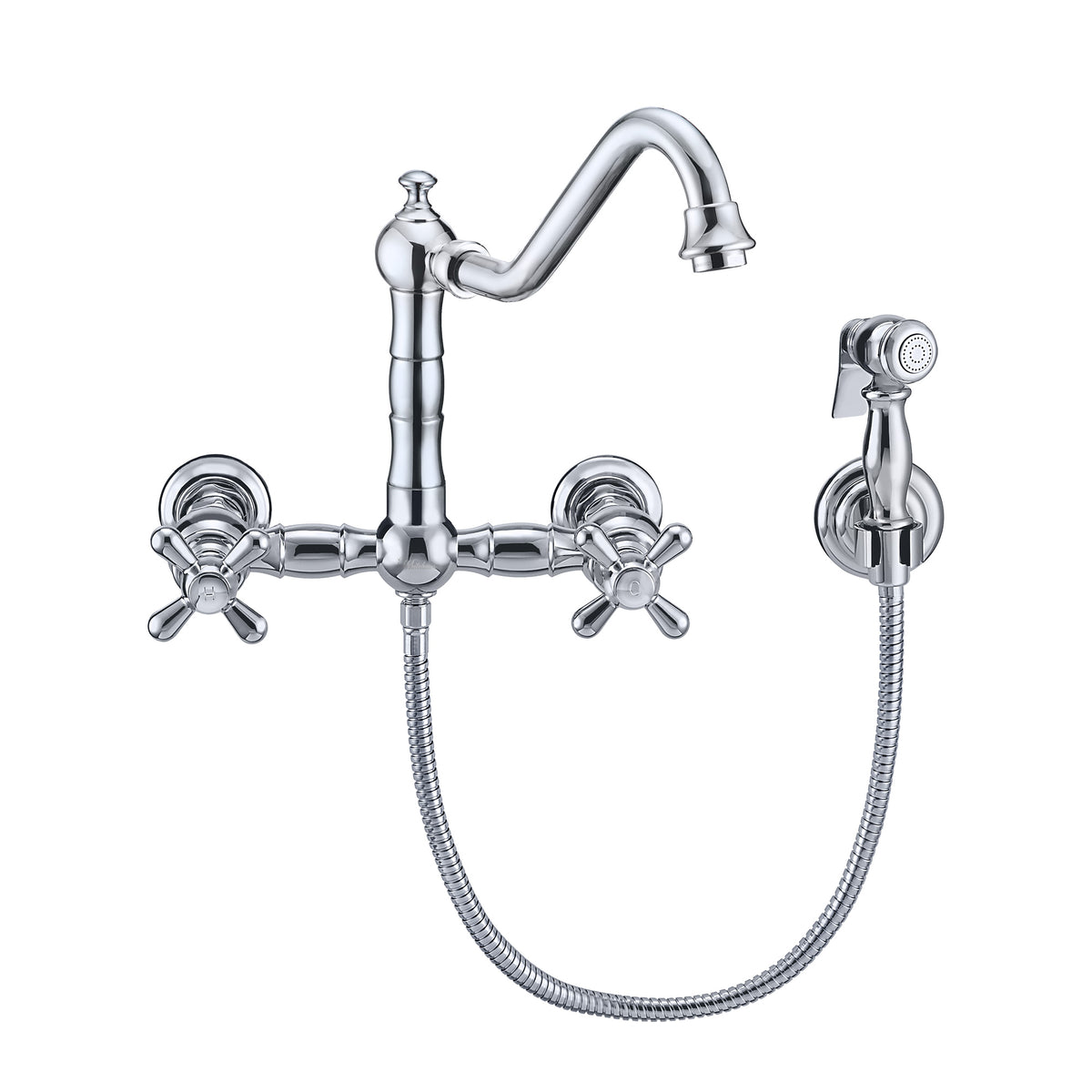 Vintage III Plus Wall Mount Faucet with a Long Traditional Swivel Spou -  Whitehaus Collection