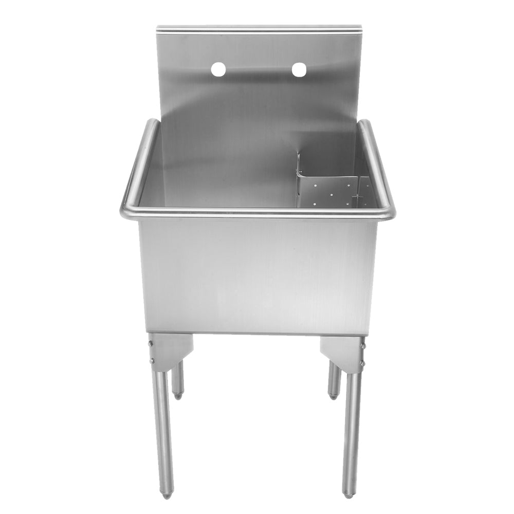 23" Pearlhaus Stainless steel small square, single bowl freestanding utility sink