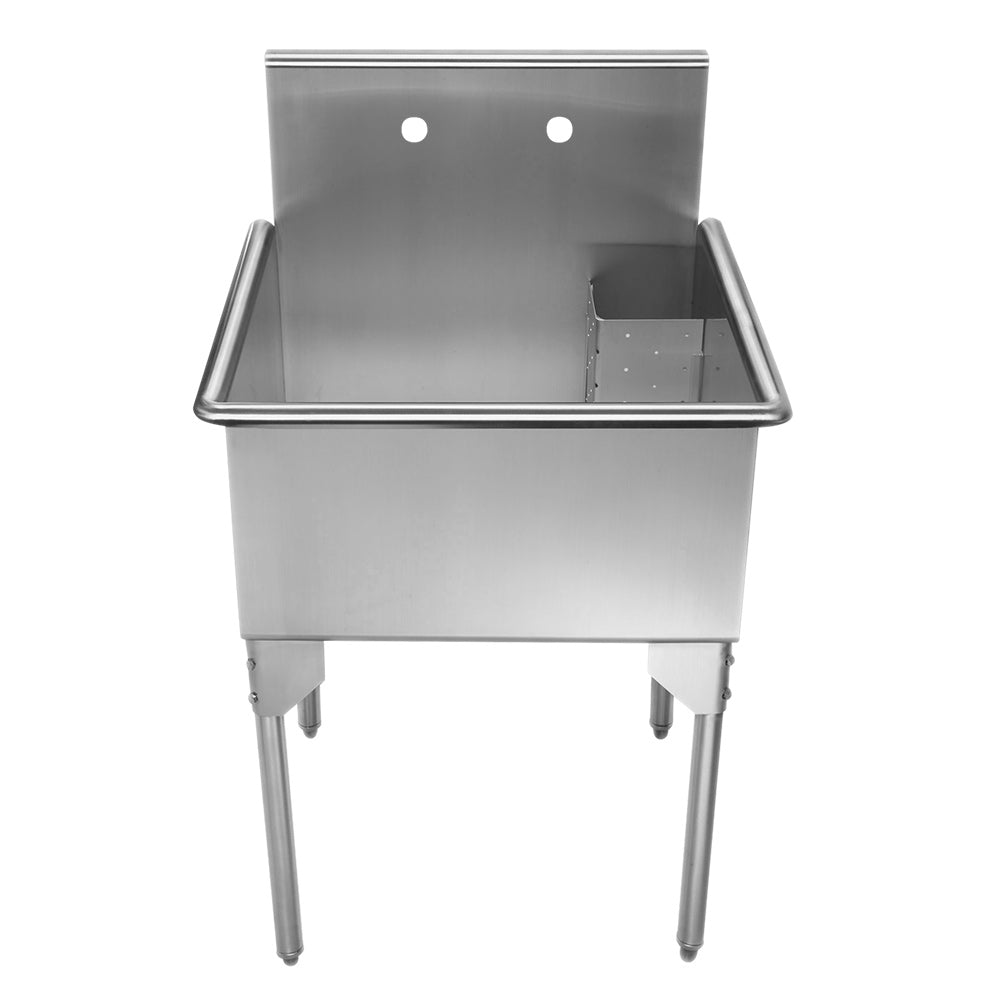 27" Pearlhaus Stainless steel square, single bowl freestanding utility sink
