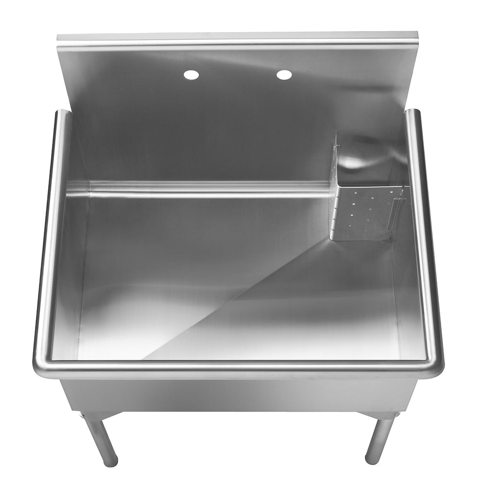 33" Pearlhaus Stainless steel single bowl freestanding utility sink