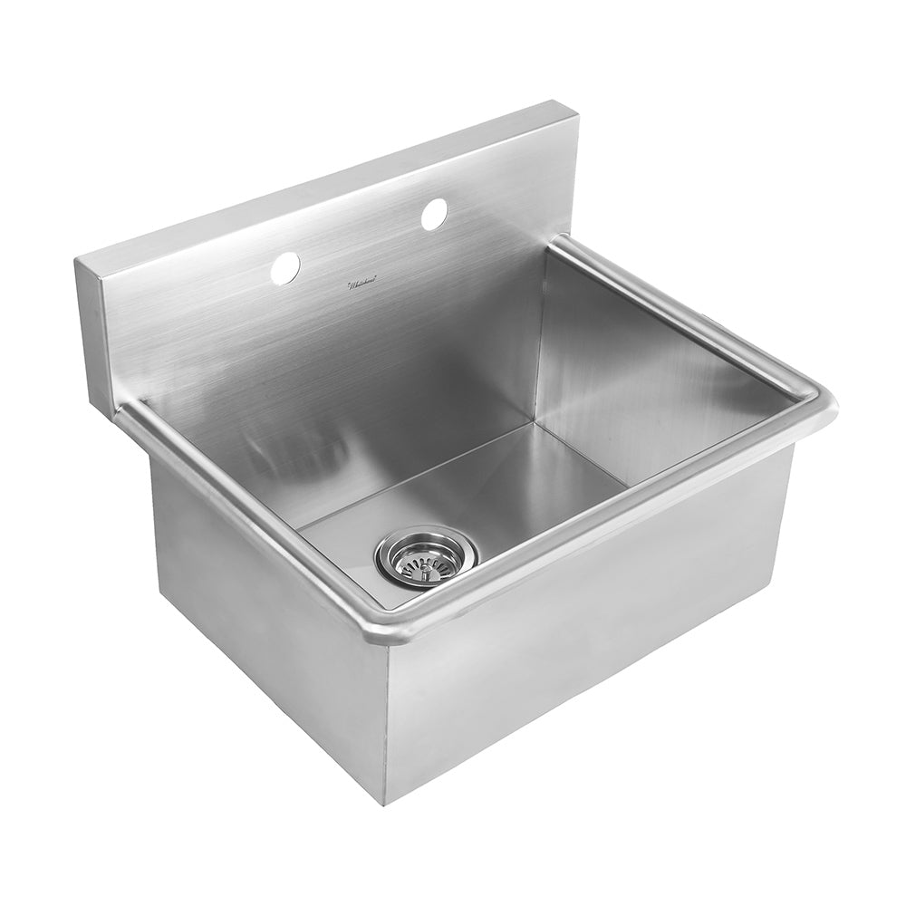 25" Noah's Collection Brushed stainless steel commercial drop-in or wall mount utility sink