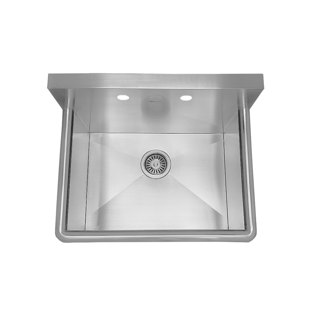 25" Brushed stainless steel commercial drop-in or wall mount utility sink