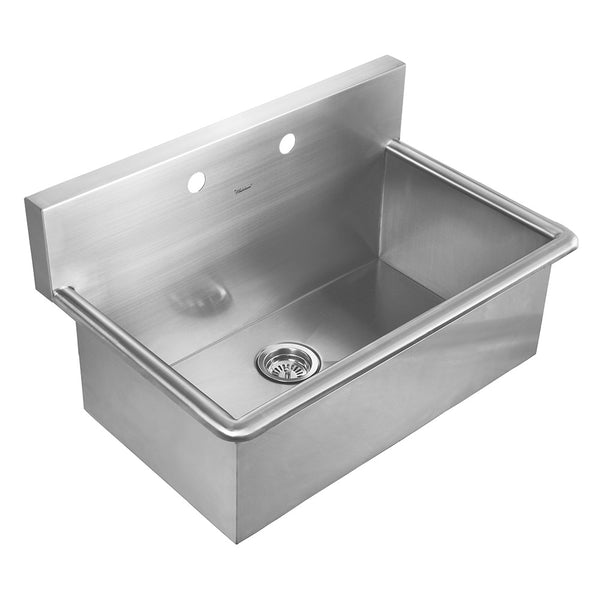 51 Noah's Collection brushed stainless steel commercial double bowl r -  Whitehaus Collection