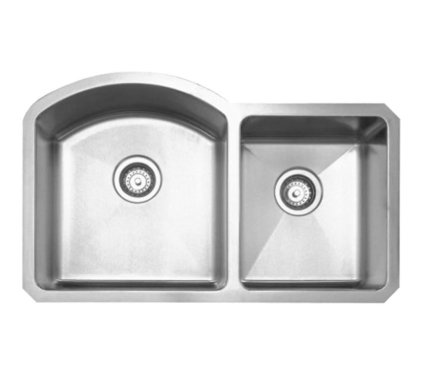32&quot; Noah&#39;s Collection Chefhaus Series Brushed stainless steel  double bowl undermount sink