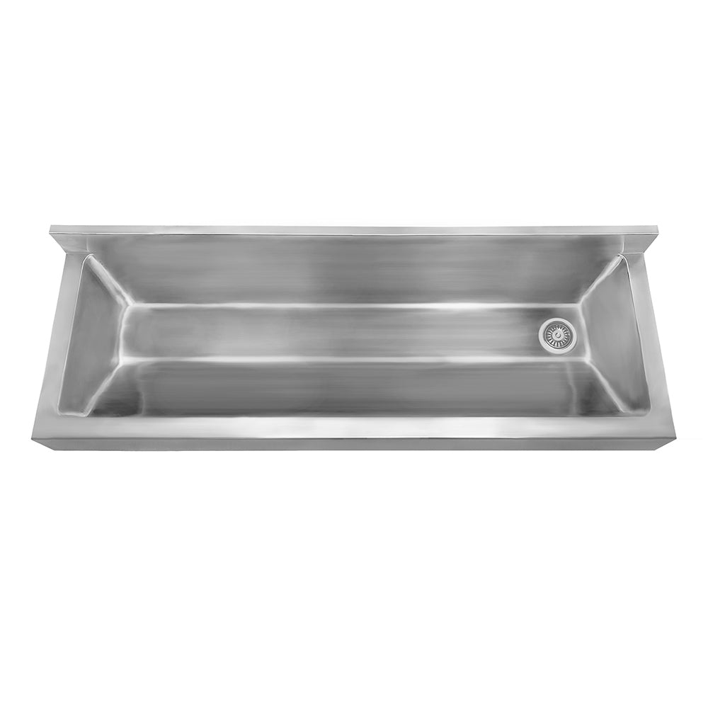47" Brushed stainless steel single bowl wall mount utility sink