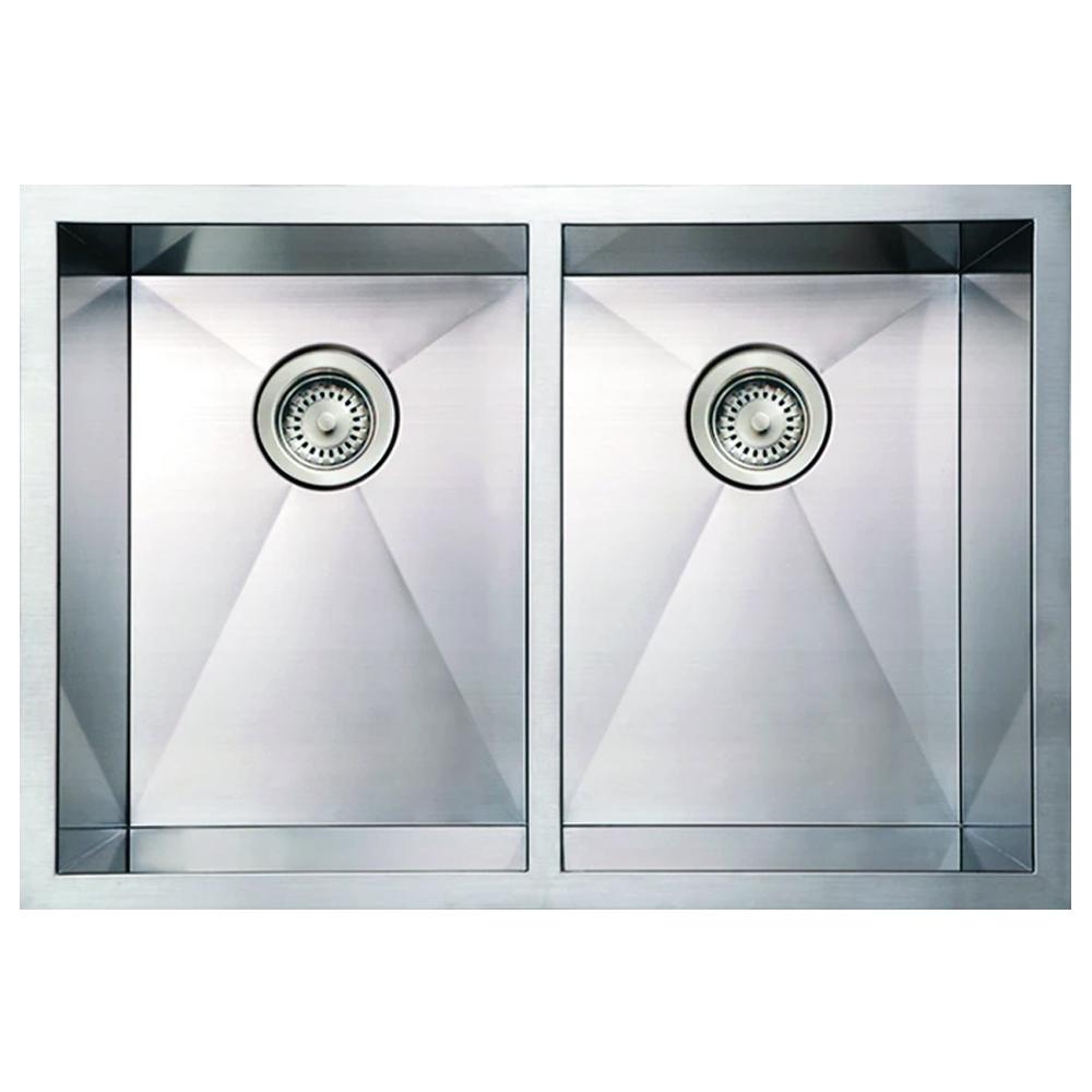 29" Stainless steel commercial double bowl undermount kitchen sink