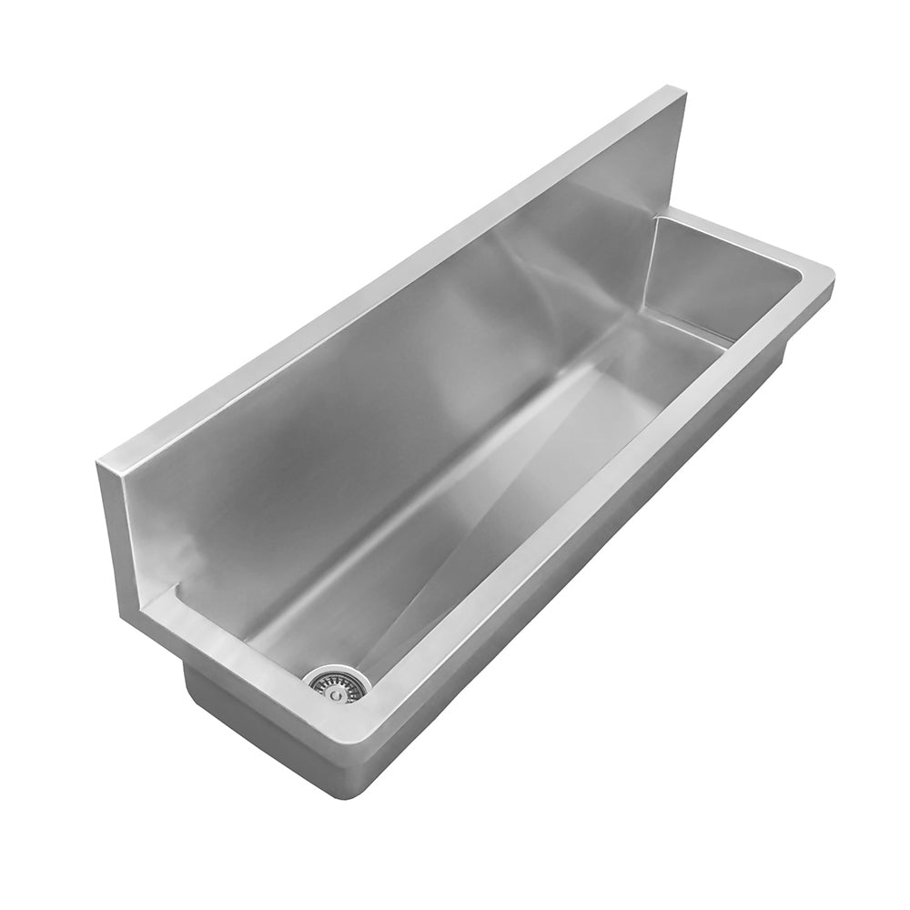 44" Noah's Collection brushed stainless steel commercial single bowl wall mount utility sink