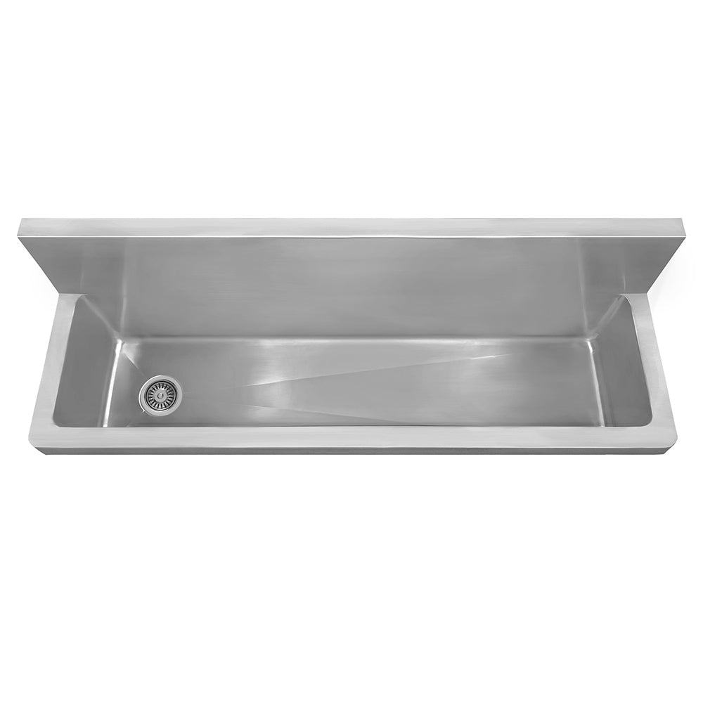 44" Brushed stainless steel commercial single bowl wall mount utility sink