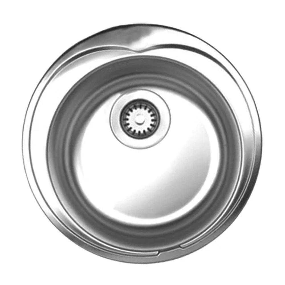 Noah&#39;s Collection 20&quot; Brushed Stainless Steel Large Round Drop-in Sink