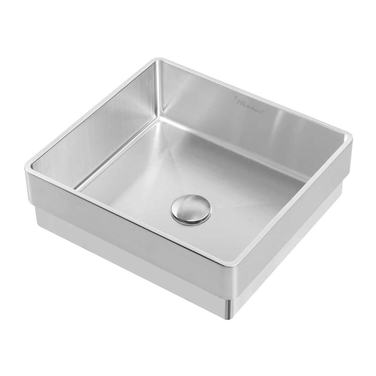 15&quot; Noah Plus 18 gauge, squared semi-recessed basin set with center drain
