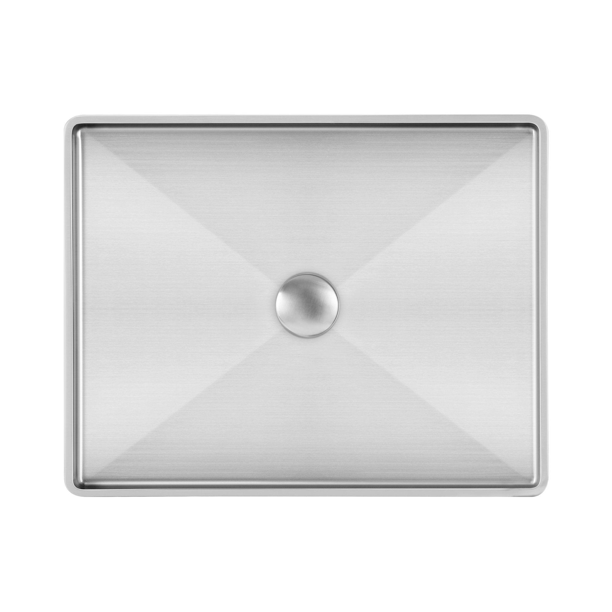 10 gauge frame, 21" Rectangular Above Mount Basin With Matching Drain