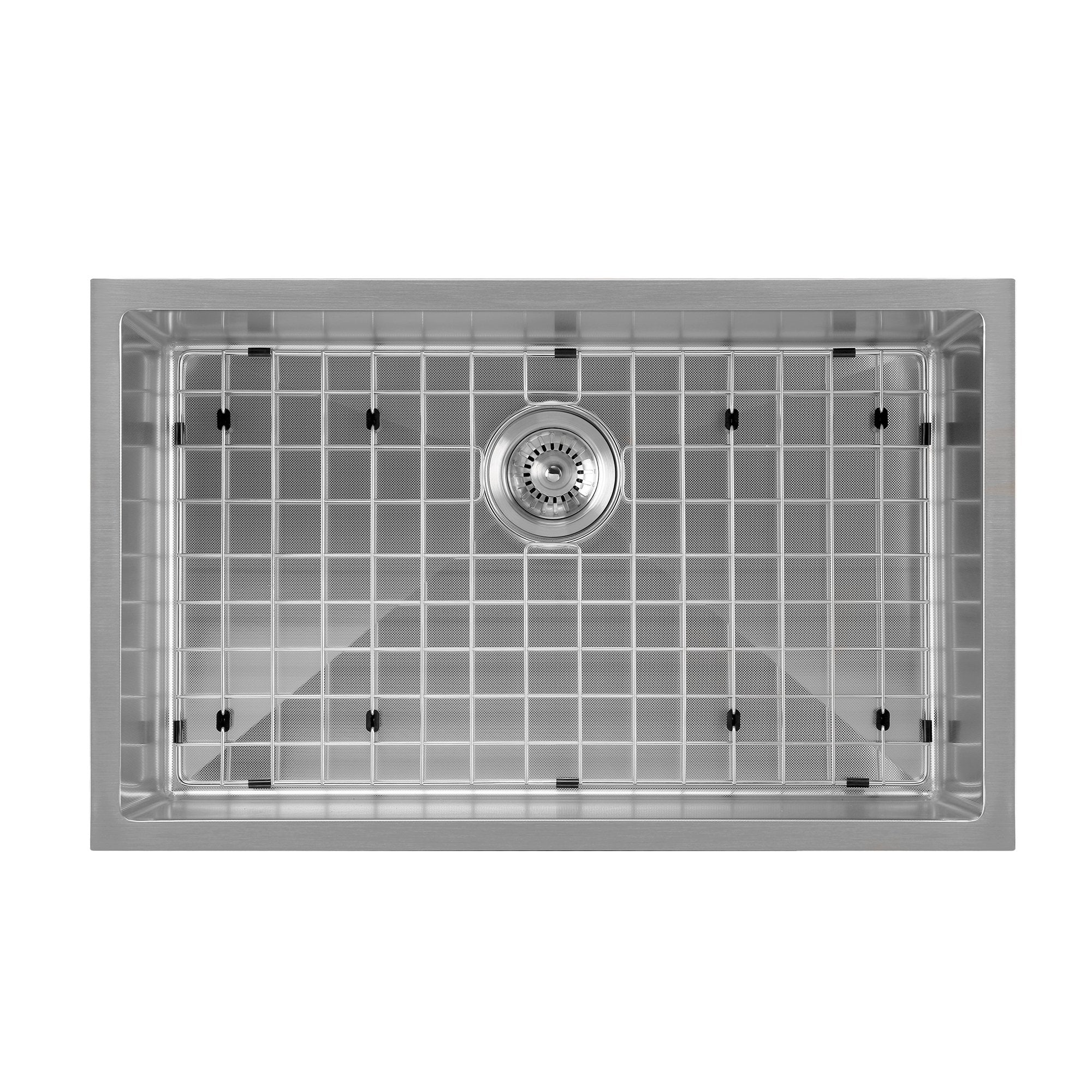 Undermount/Drop-In Single Bowl Stainless Steel Kitchen Sink Set: 16 Gauge, Linen Textured Inner Bowl