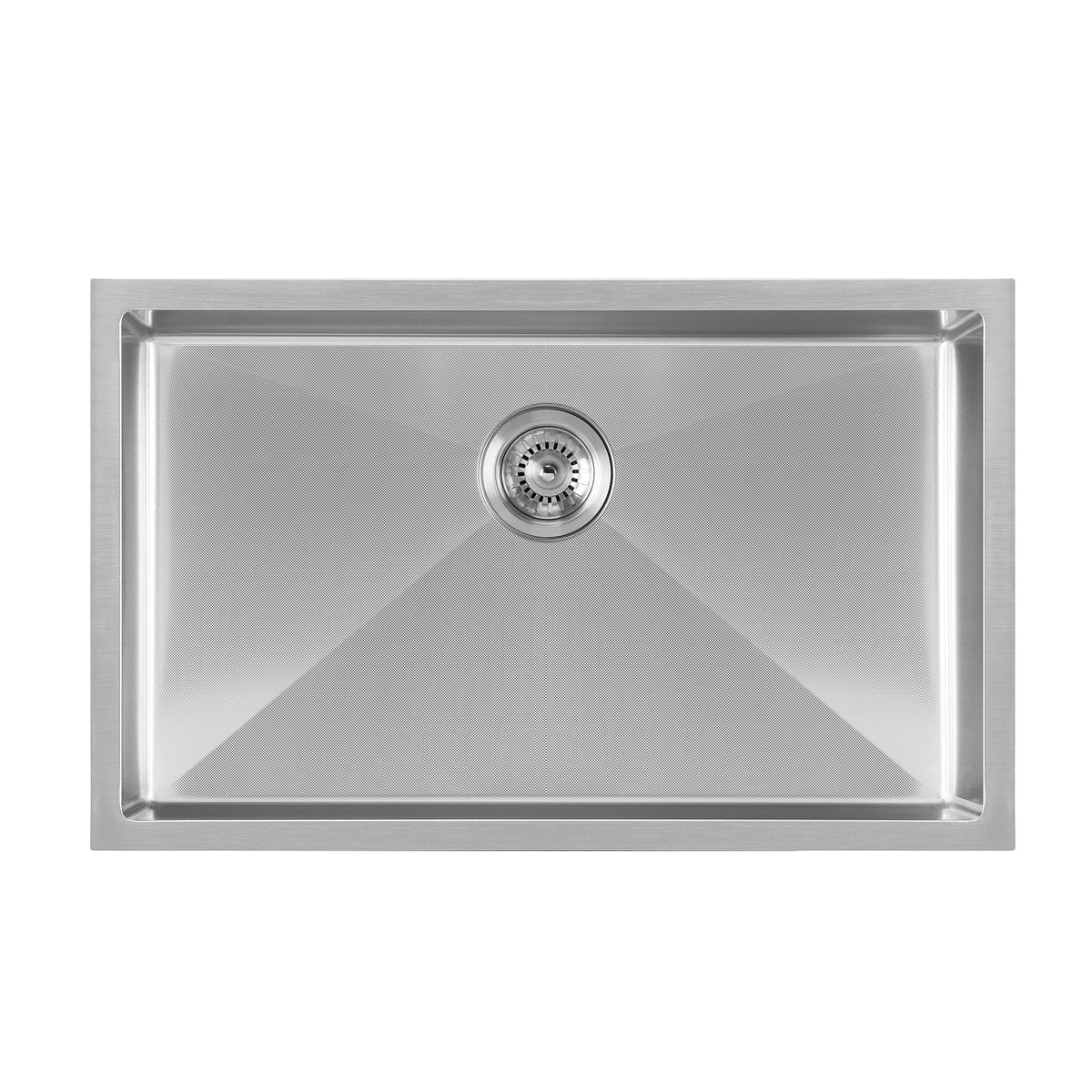 Undermount/Drop-In Single Bowl Stainless Steel Kitchen Sink Set: 16 Gauge, Linen Textured Inner Bowl