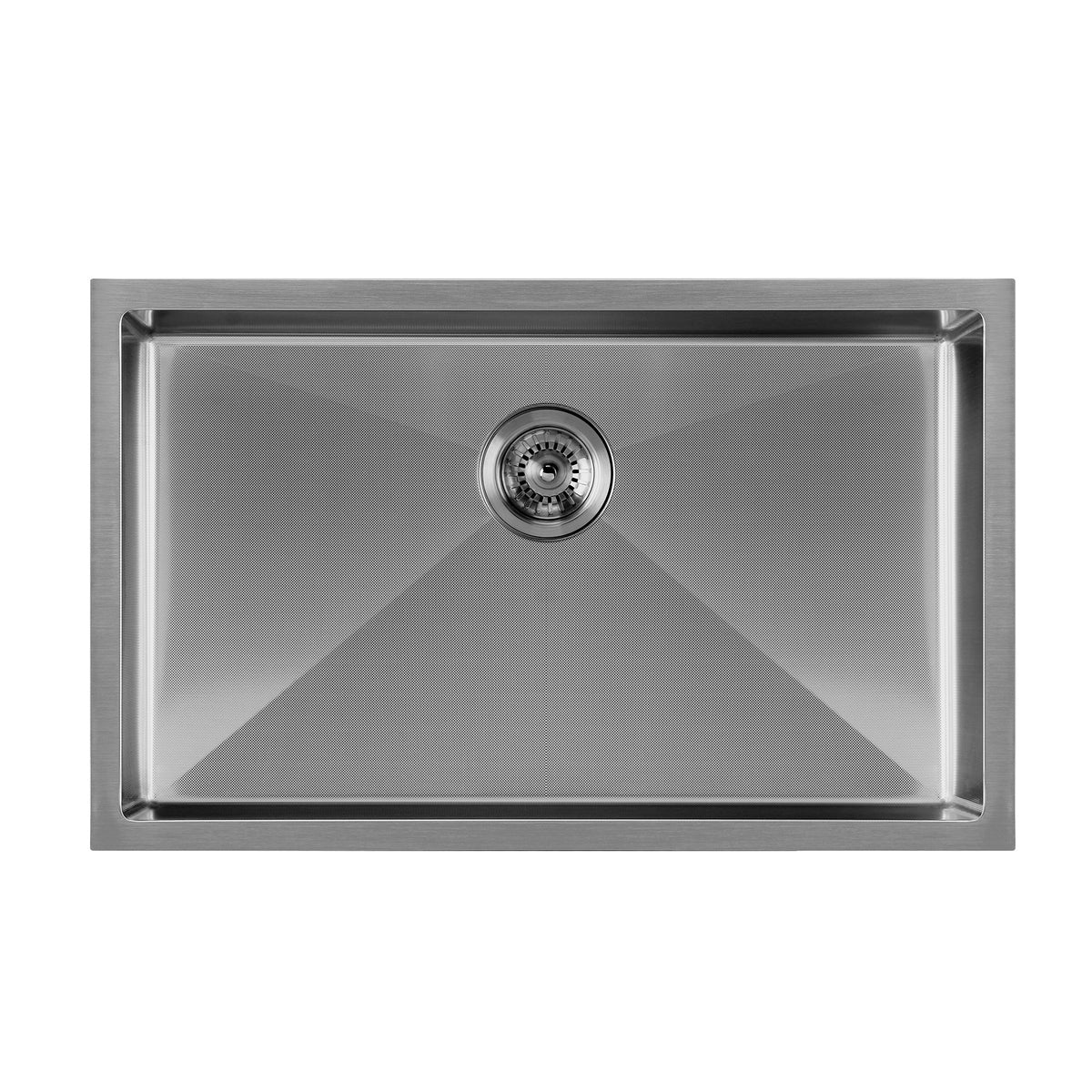 Undermount/Drop-In Single Bowl Stainless Steel Kitchen Sink Set: 16 Gauge, Linen Textured Inner Bowl