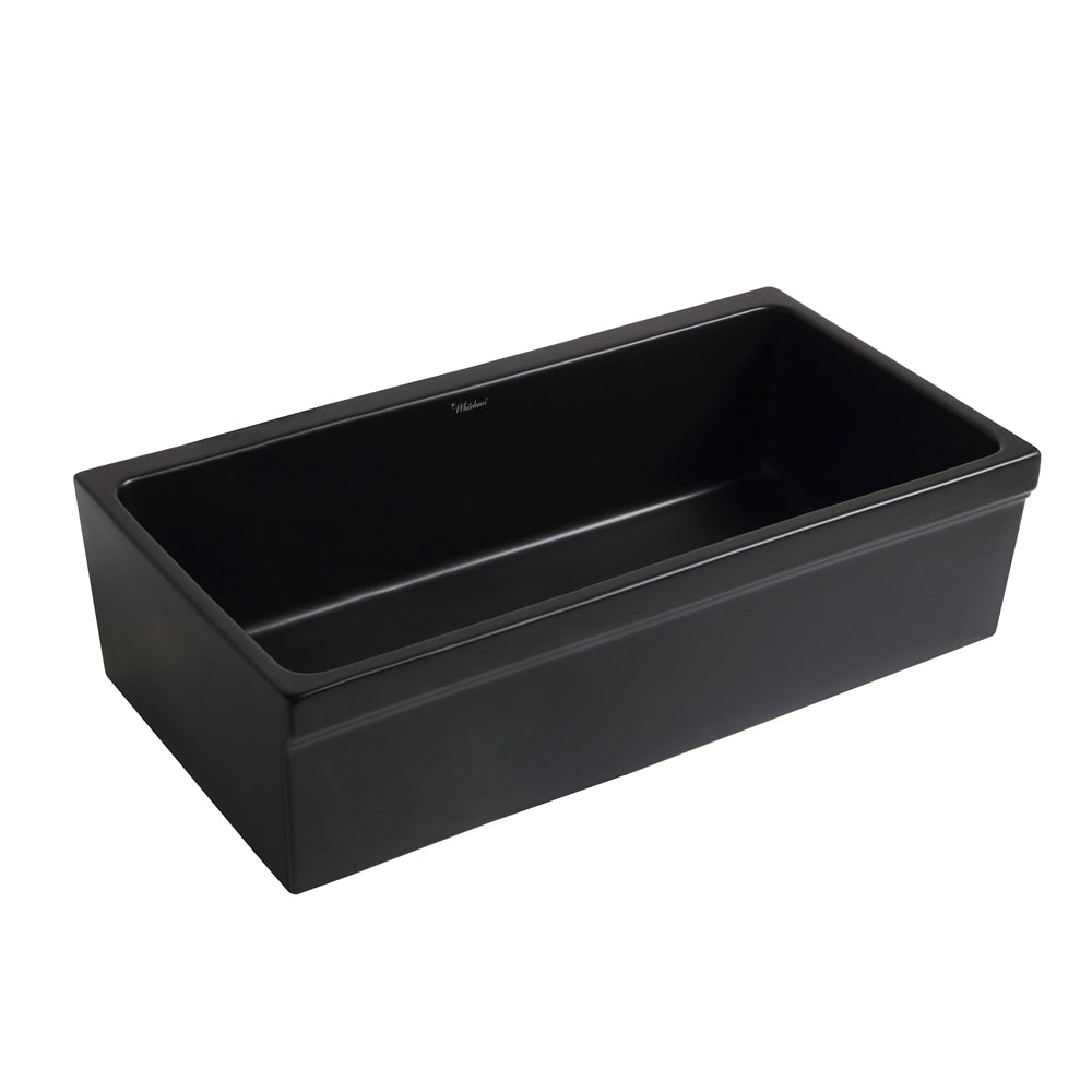 Reversible single bowl fireclay kitchen sinks: 2½” lip, 2” lip front apron