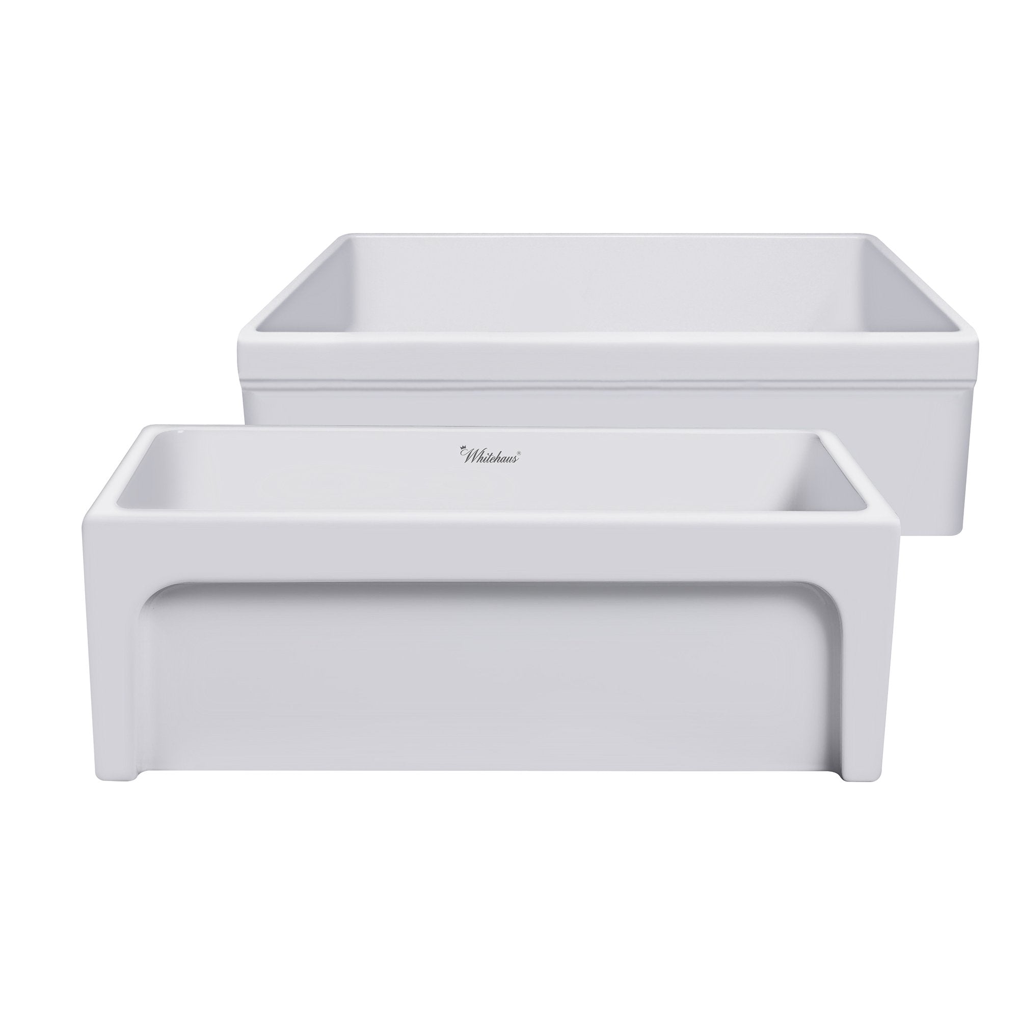30" Reversible Single Bowl Fireclay Kitchen Sink: 2½" lip, beveled front apron