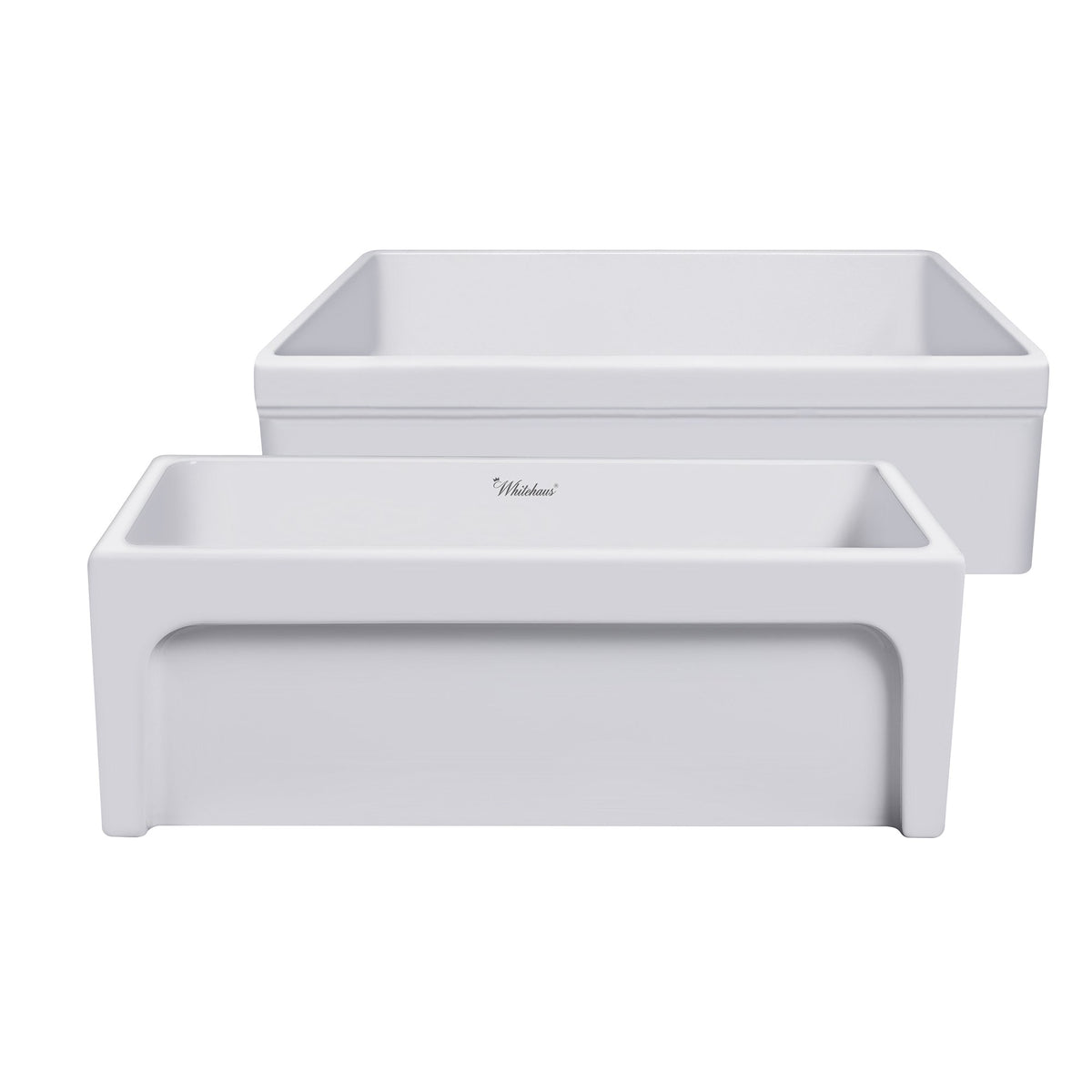 30&quot; Reversible Single Bowl Fireclay Kitchen Sink: 2½&quot; lip, beveled front apron