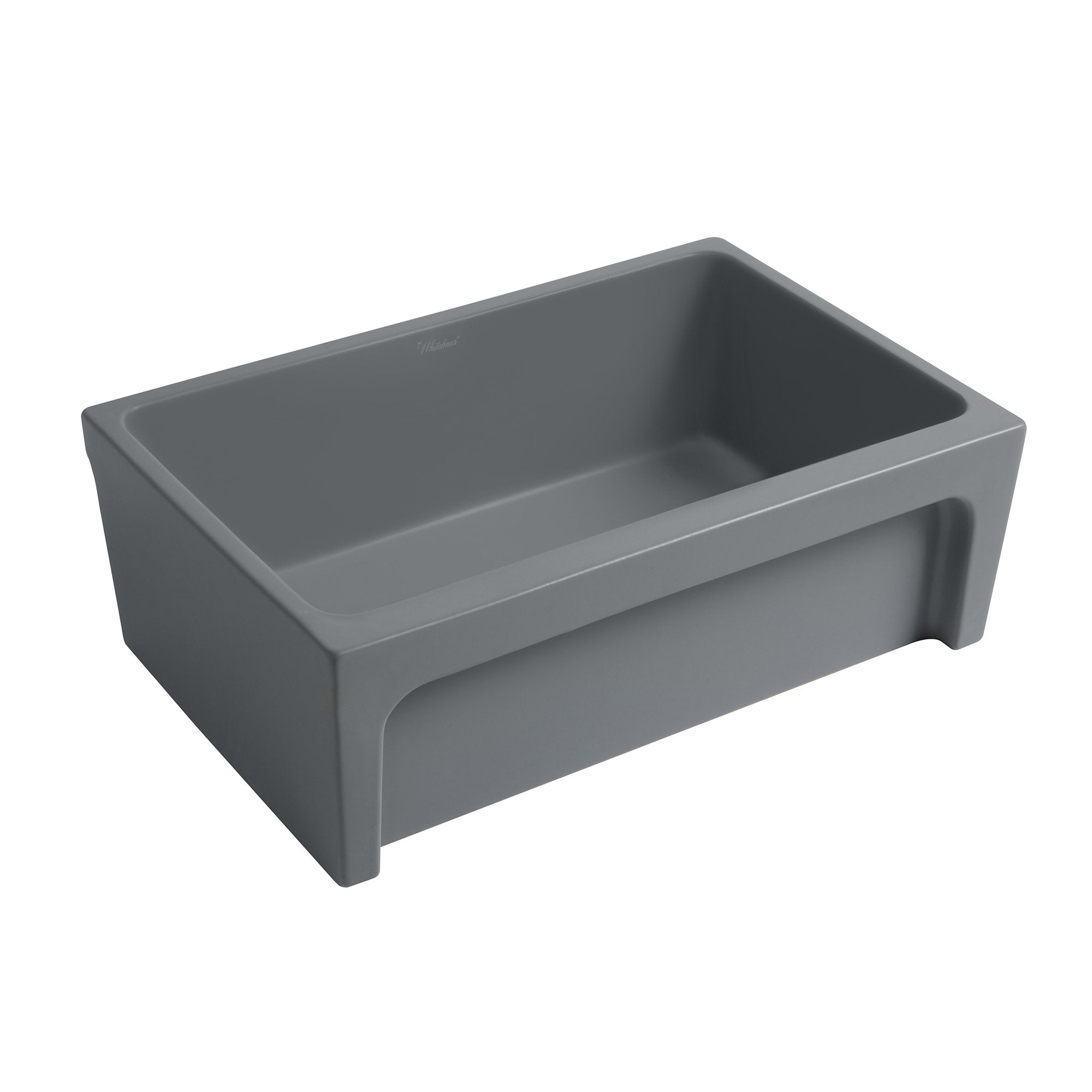 30" Reversible Single Bowl Fireclay Kitchen Sink: 2½" lip, beveled front apron