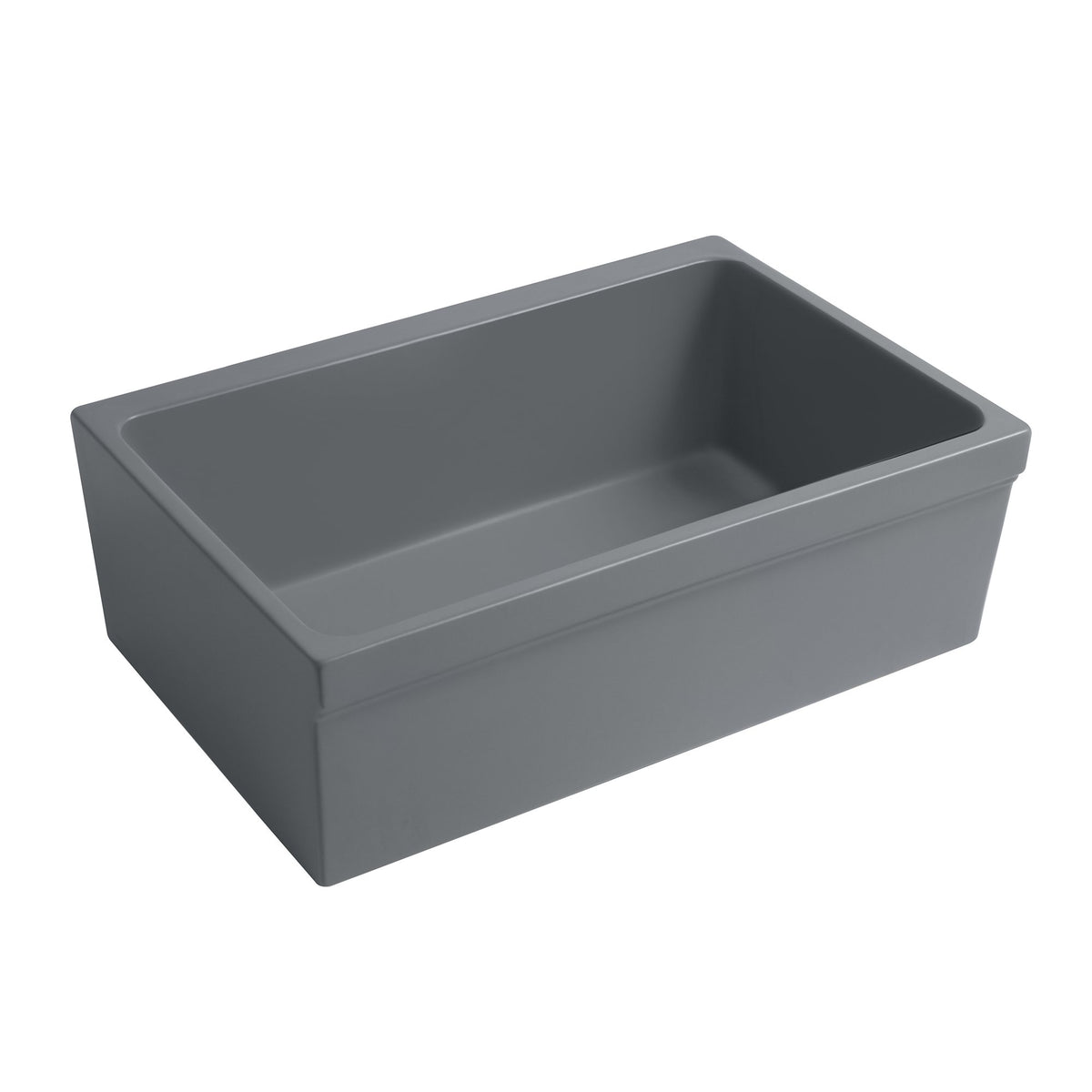 30&quot; Reversible Single Bowl Fireclay Kitchen Sink: 2½&quot; lip, beveled front apron