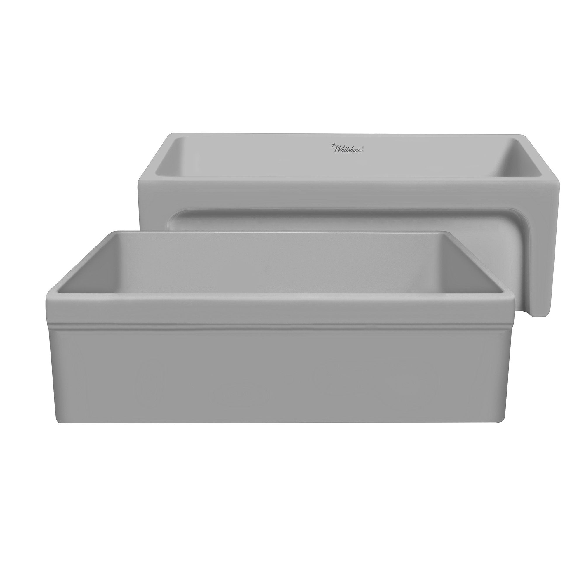 30" Reversible Single Bowl Fireclay Kitchen Sink: 2½" lip, beveled front apron