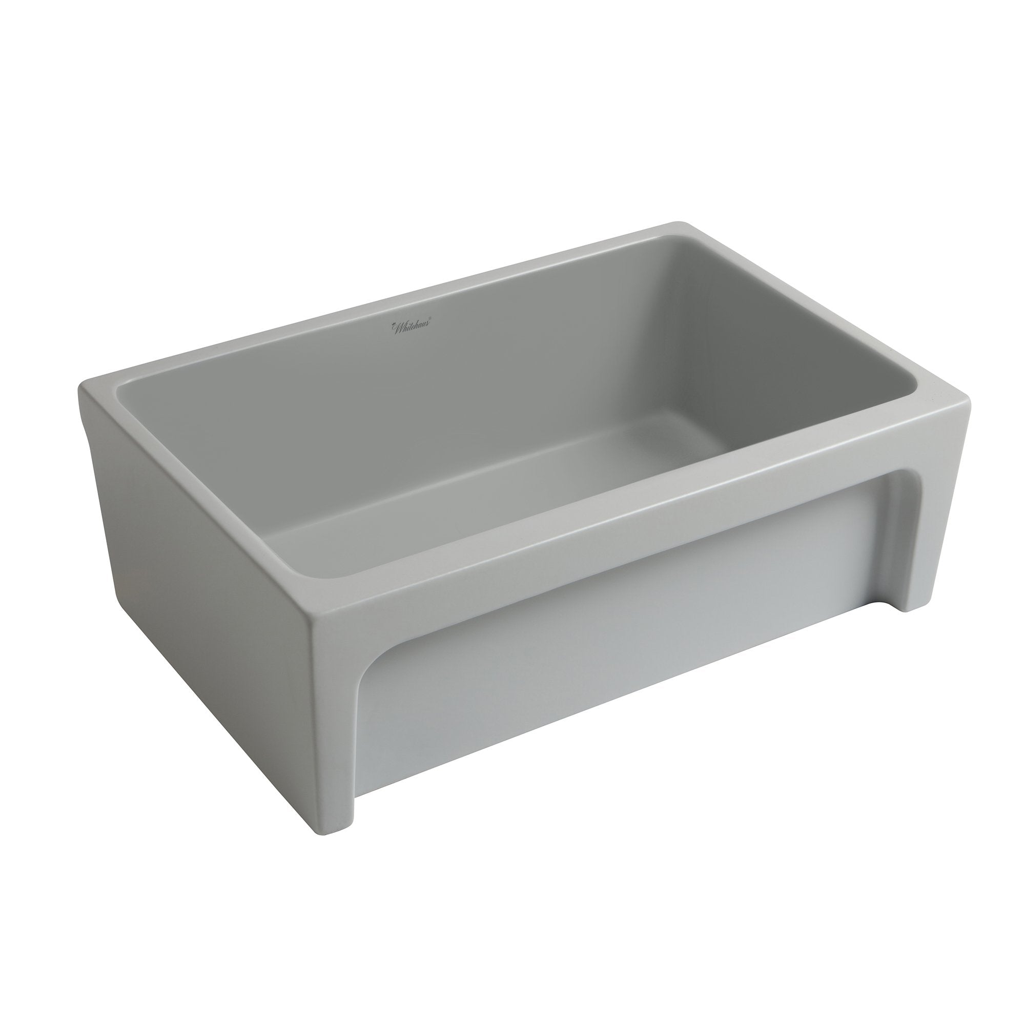 30" Reversible Single Bowl Fireclay Kitchen Sink: 2½" lip, beveled front apron