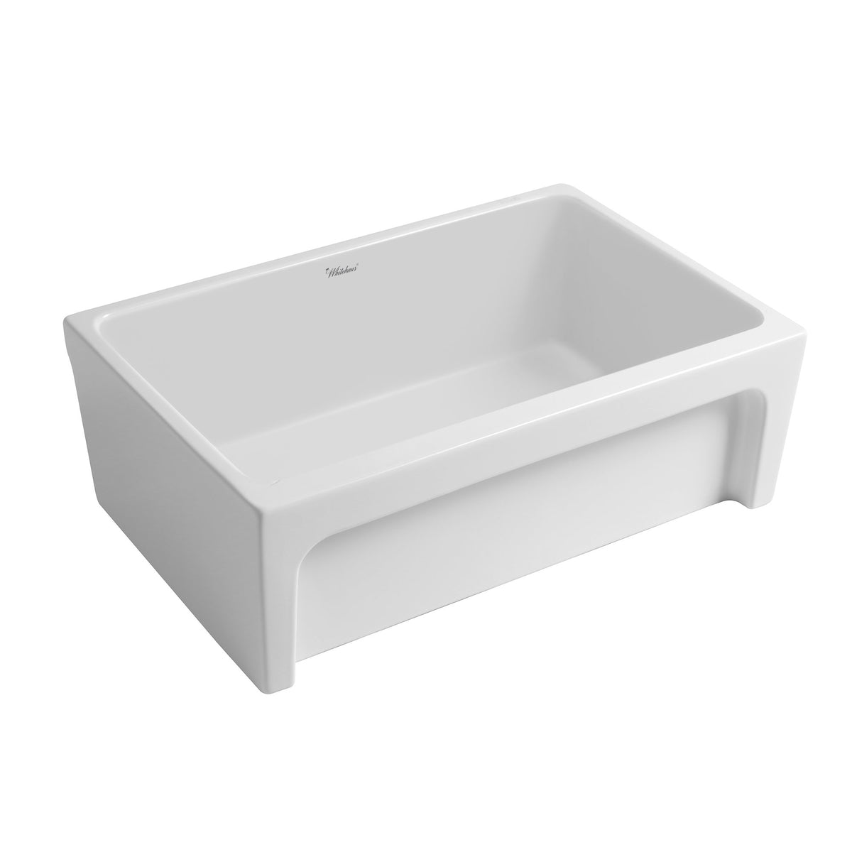 30&quot; Reversible Single Bowl Fireclay Kitchen Sink: 2½&quot; lip, beveled front apron