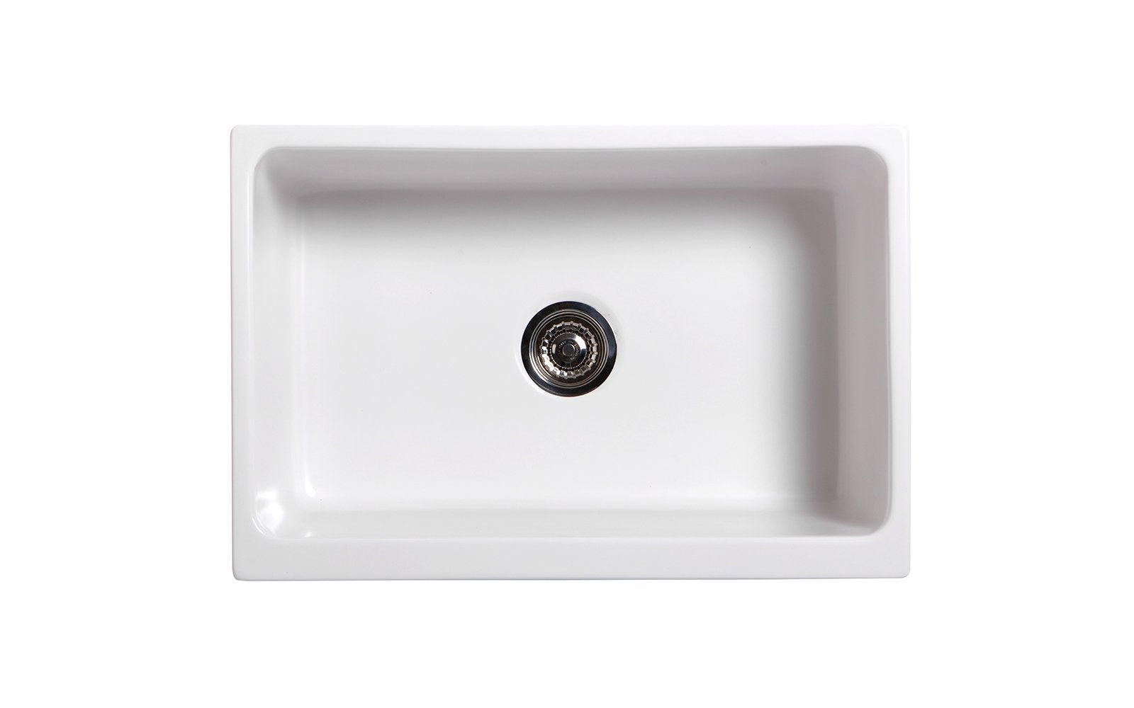 30" Reversible Single Bowl Fireclay Kitchen Sink: 2½" lip, beveled front apron