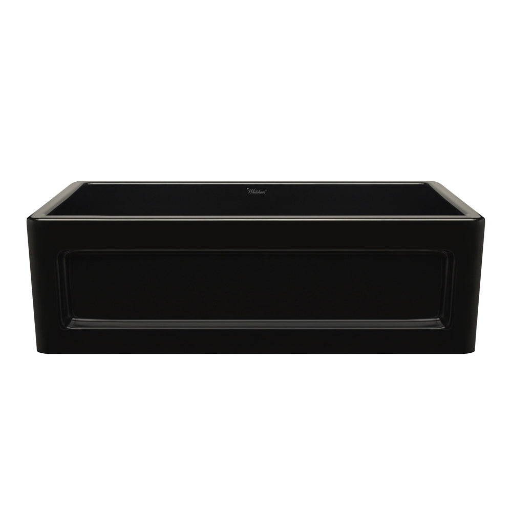 33" reversible single bowl fireclay kitchen sink: shaker panel, beveled front apron