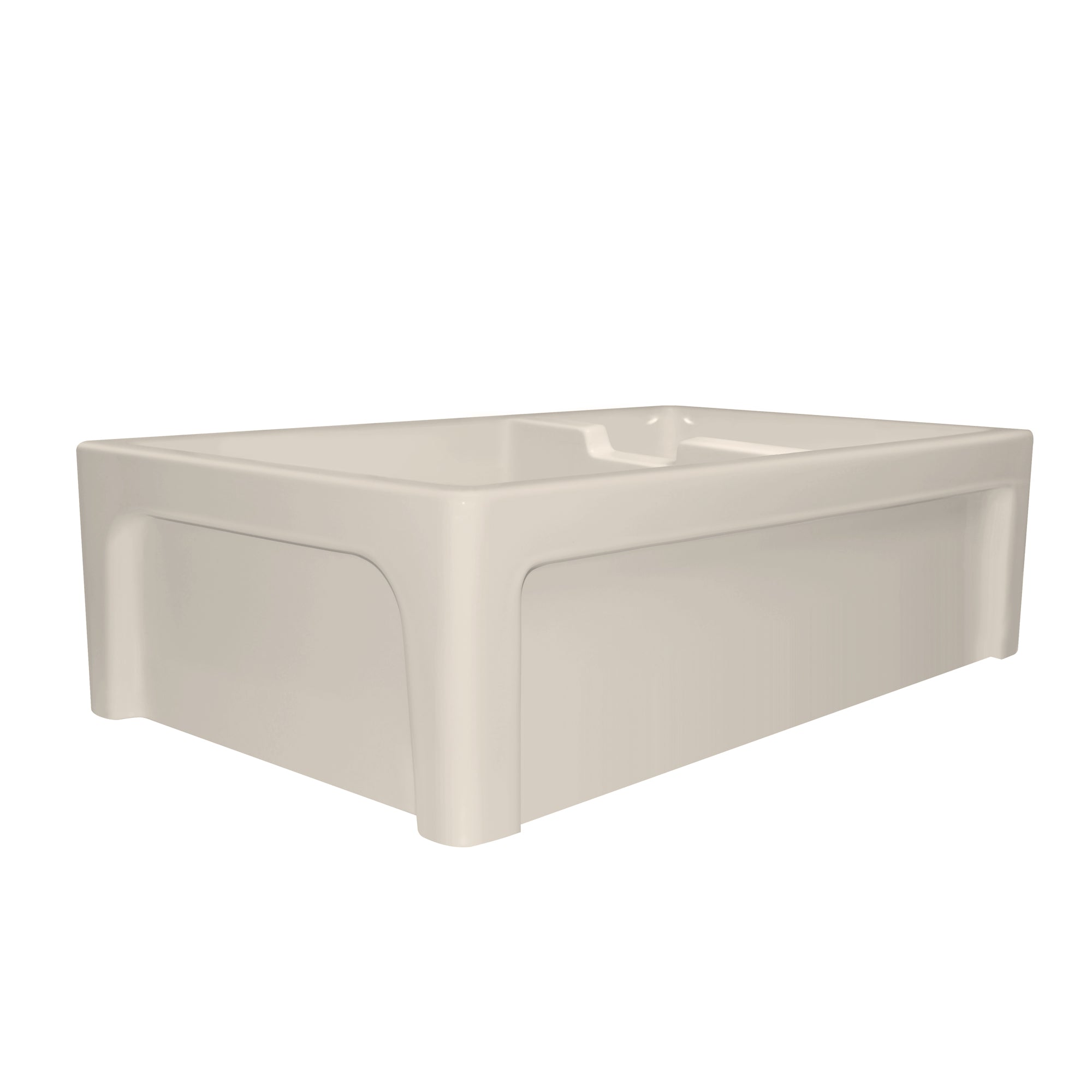 42" large reversible double bowl fireclay kitchen sink: beveled, 2½" Lip front apron