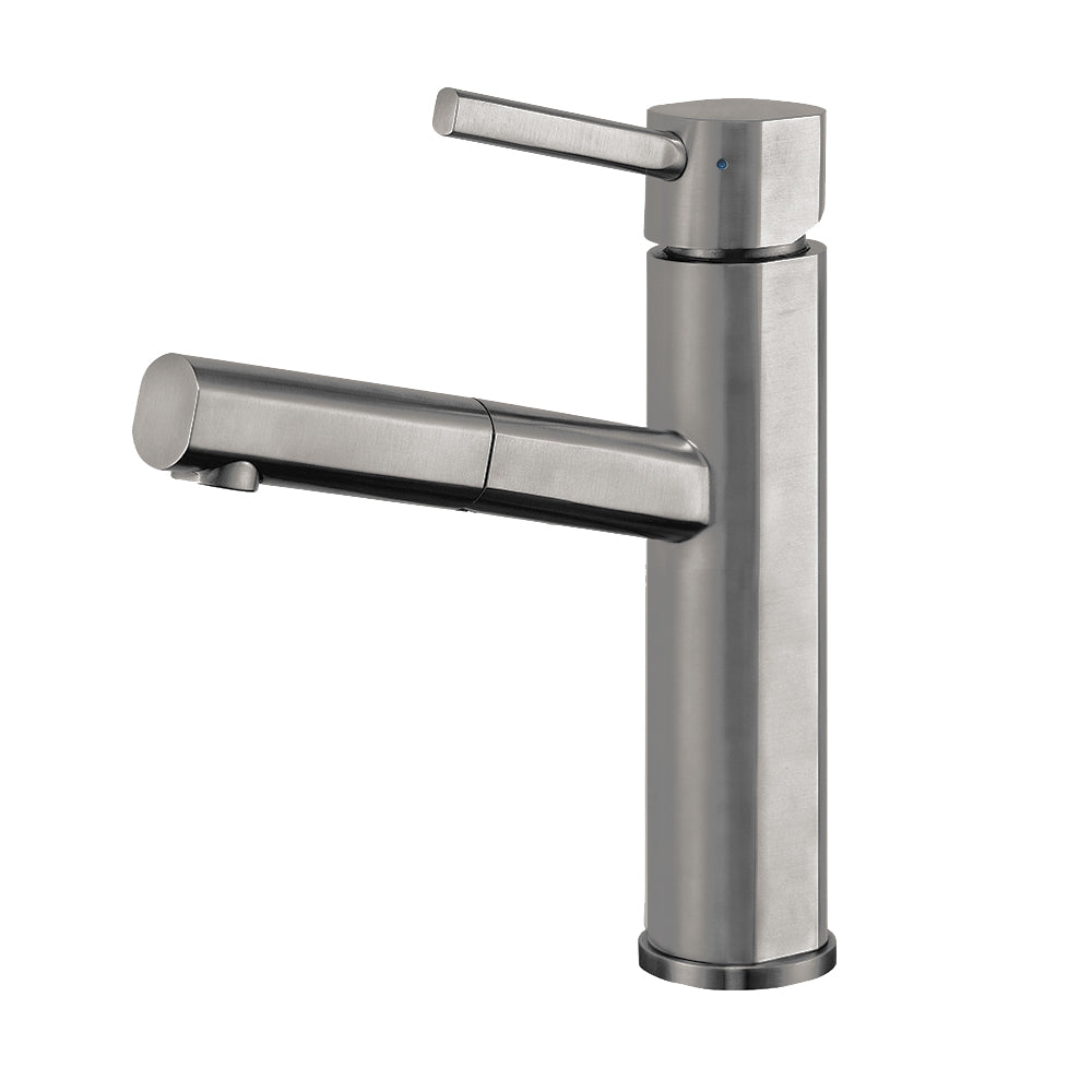 Stainless Steel Single Lever Kitchen Faucet with Pull-out Head and Stream Mode