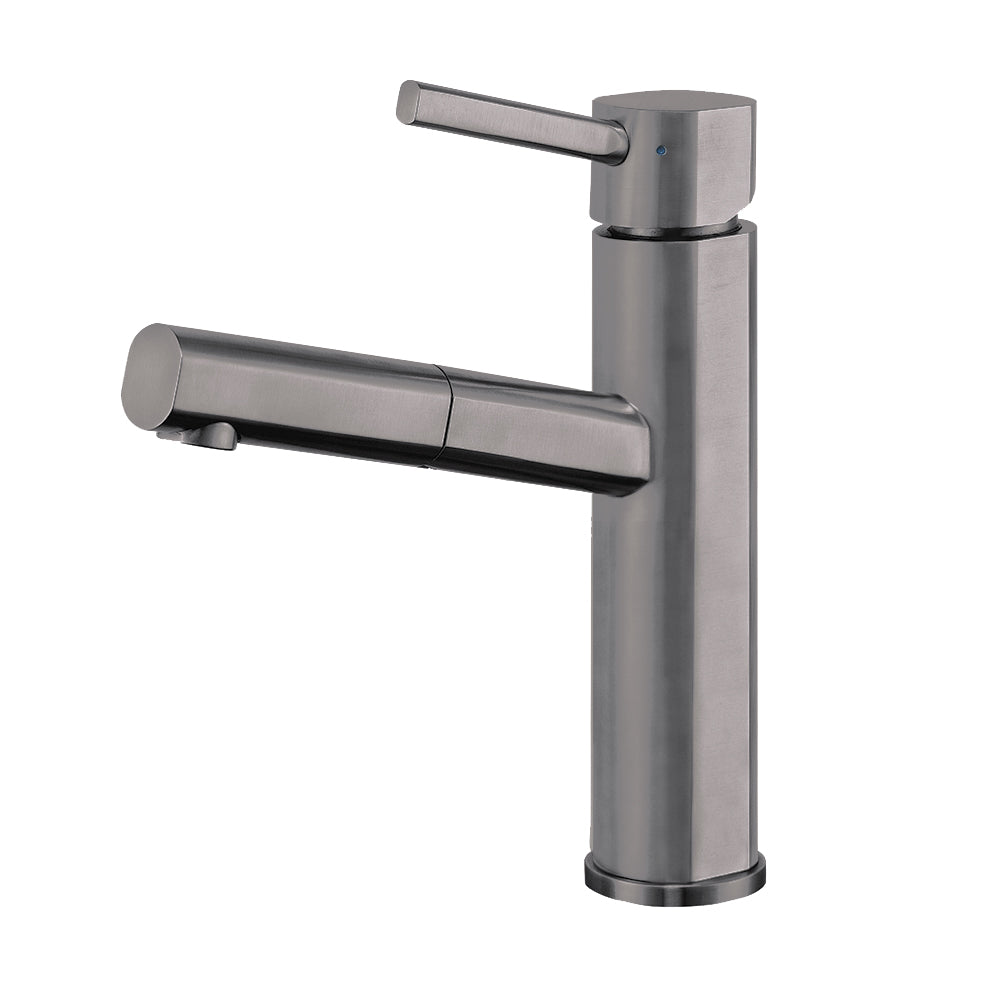 Stainless Steel Single Lever Kitchen Faucet with Pull-out Head and Stream Mode