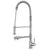 Lead Free, Solid Stainless Steel Commerical Single-Hole Faucet with Flexible Pull Down Spray Head, Swivel Support Bar & 2 Control Levers