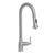 Waterhaus lead-free solid stainless steel single-hole faucet with gooseneck swivel spout, pull down spray head and solid lever handle