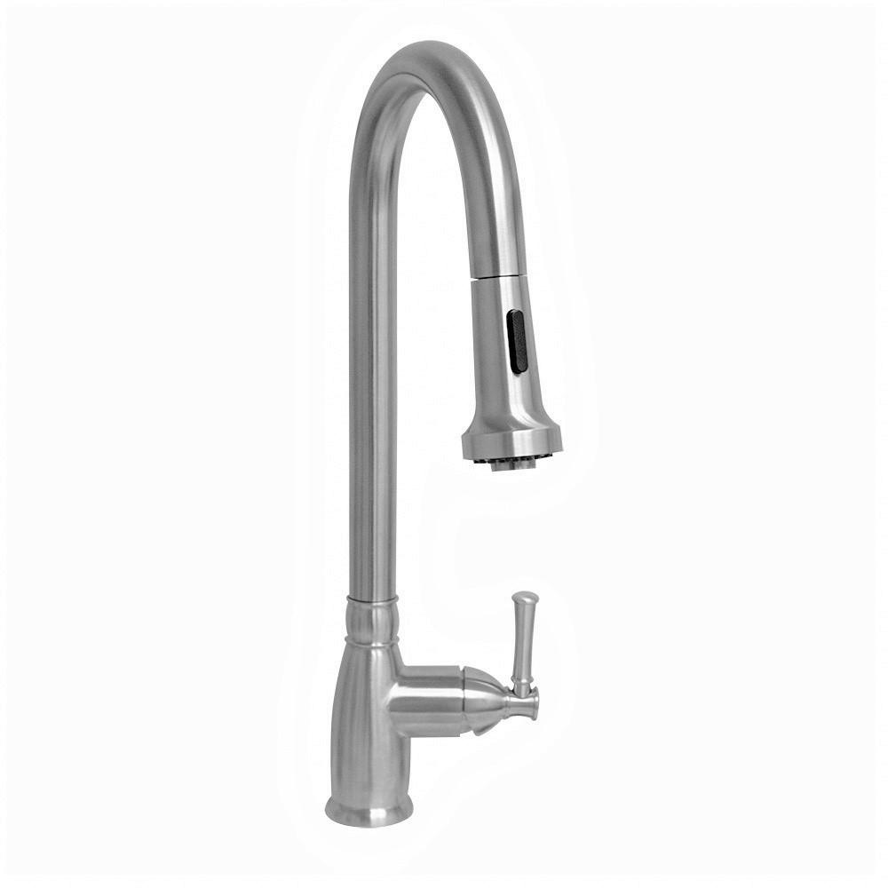Waterhaus lead-free solid stainless steel single-hole faucet with goos - Whitehaus  Collection