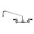 Wall Mount Utility Faucet with Extended Swivel Spout and Lever Handles