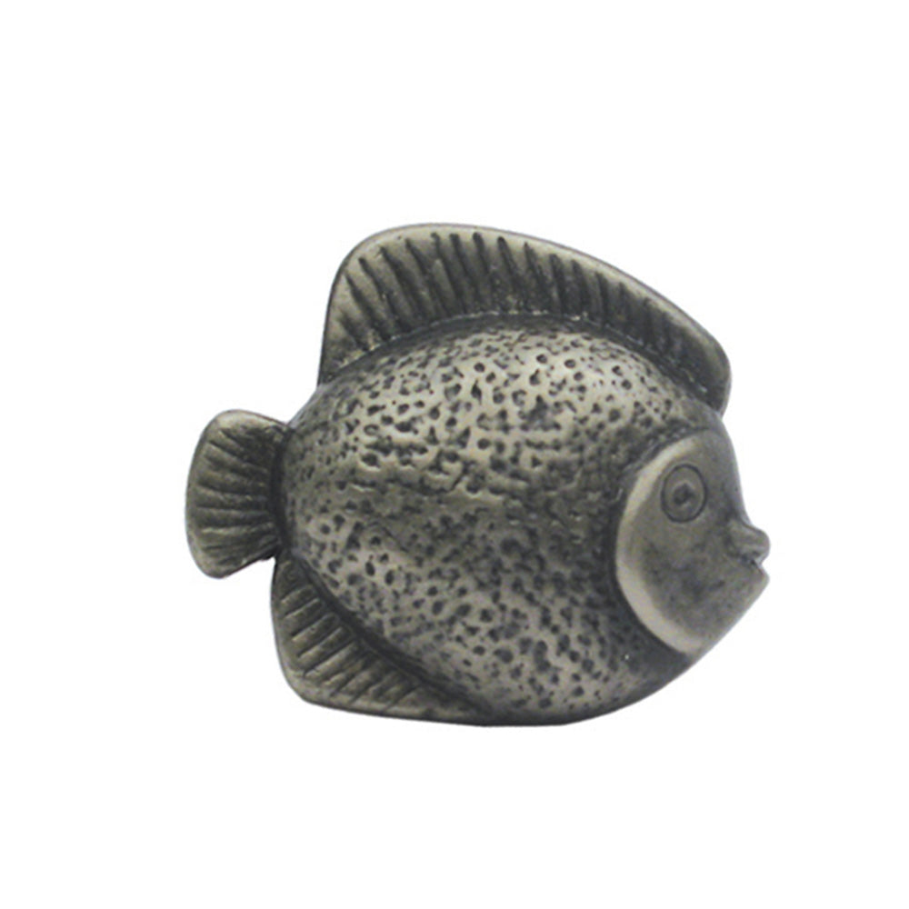 Solid brass fish-shaped knob.