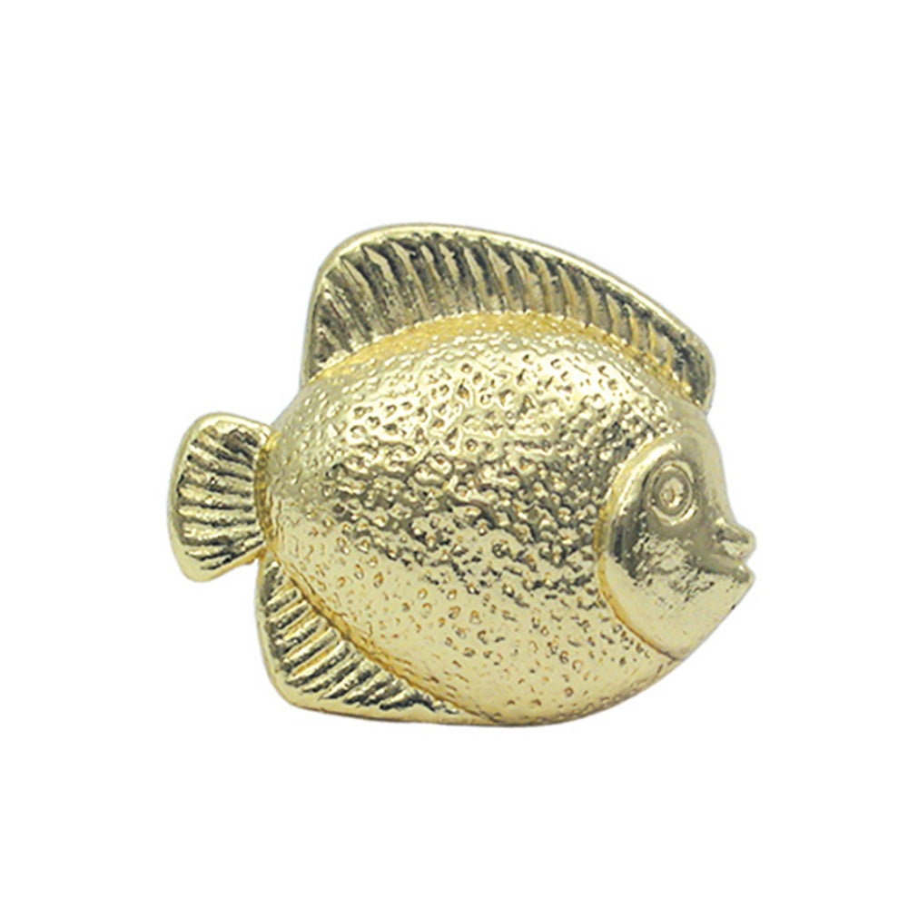 Solid brass fish-shaped knob.