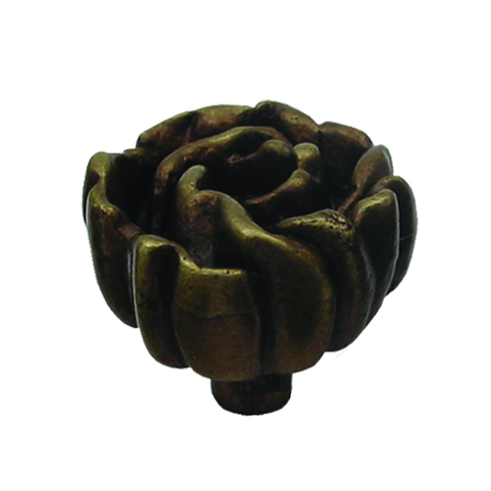 Solid brass rosette-shaped knob.